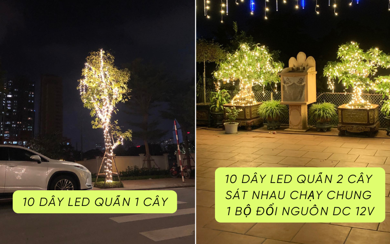 Combo 10 day led quan cay kem bo doi nguon