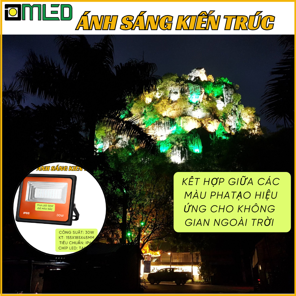 Đèn pha đủ màu 30W