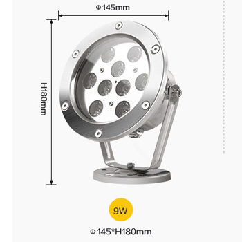 Đèn Âm Nước 9W - IP68 24V Ánh Sáng Vàng, RGB (Đổi Màu)