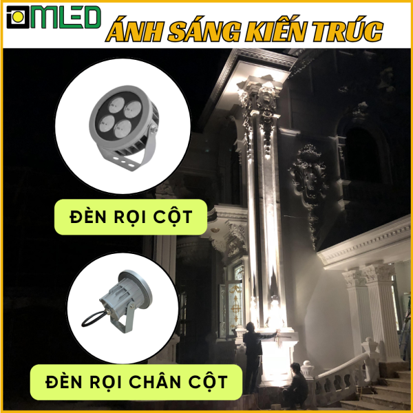 Đèn Hắt Chân Cột - 7W 220V Chiếu Kiến Trúc