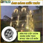 Đèn Rọi Cột 4x3W - 220V 2900K Chiếu Kiến Trúc