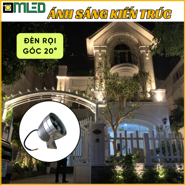 Đèn Rọi Cột 6x2W - 220V 2900K Chiếu Kiến Trúc