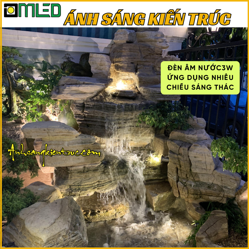 Đèn âm nước 3W chiếu sáng thác nước