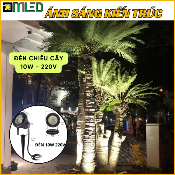 Đèn Chiếu Cây 10W - 220V Ánh Sáng Vàng Trắng