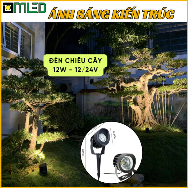 Đèn Chiếu Cây 12W - 12V 24V Chiếu Sáng Kiến Trúc