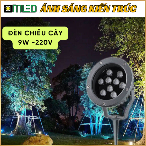 Đèn Chiếu Cây 9W - 220V Ánh Sáng Vàng, Đổi Màu