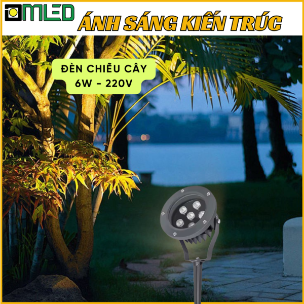 Đèn Chiếu Cây 6W - 220V Ánh Sáng Vàng, Đổi Màu