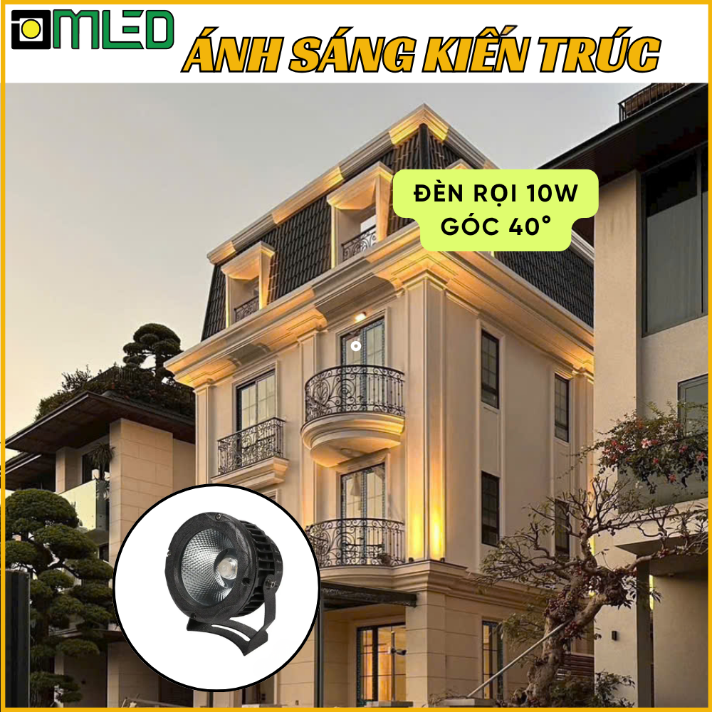 Den roi cot 10w chieu kien truc