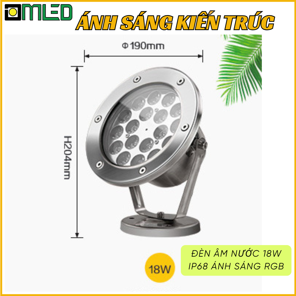 Kích thước đèn 18W