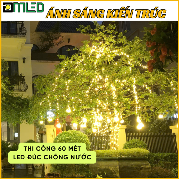 Thi Công Quấn Cây 60m Led Đúc F5 Quấn Thân Phủ Cành