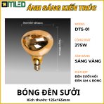 Bóng đèn sưởi phòng tắm lắp nổi ánh sáng vàng giữ ấm mùa đông